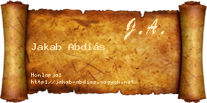 Jakab Abdiás névjegykártya
